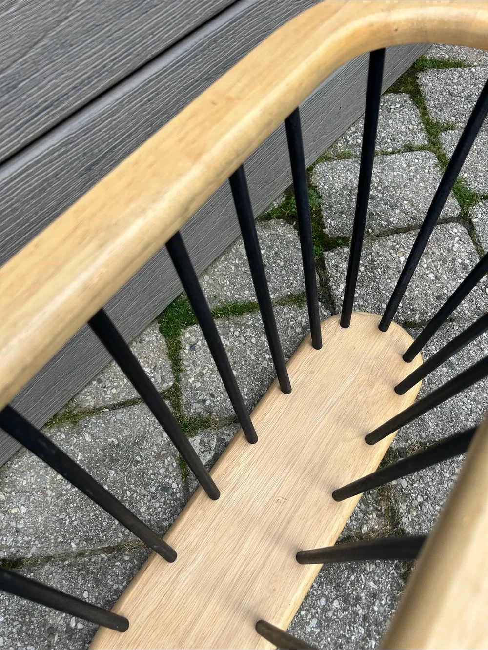Vintage DOLPHIN Mid Century Modern Beechwood Spindle Magazine Rack